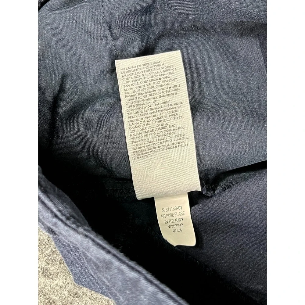 Old Navy Pants Women 4 Navy Blue High Rise Secret Smooth Pockets Pixie Flare Leg